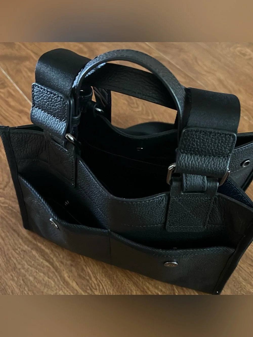 Botkier New York Women’s Black Leather Bedford Bite Size Structured Leather Tote